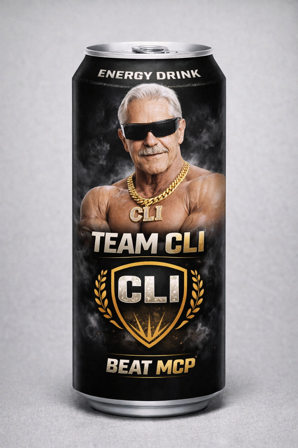 Team CLI energy drink merchandise art